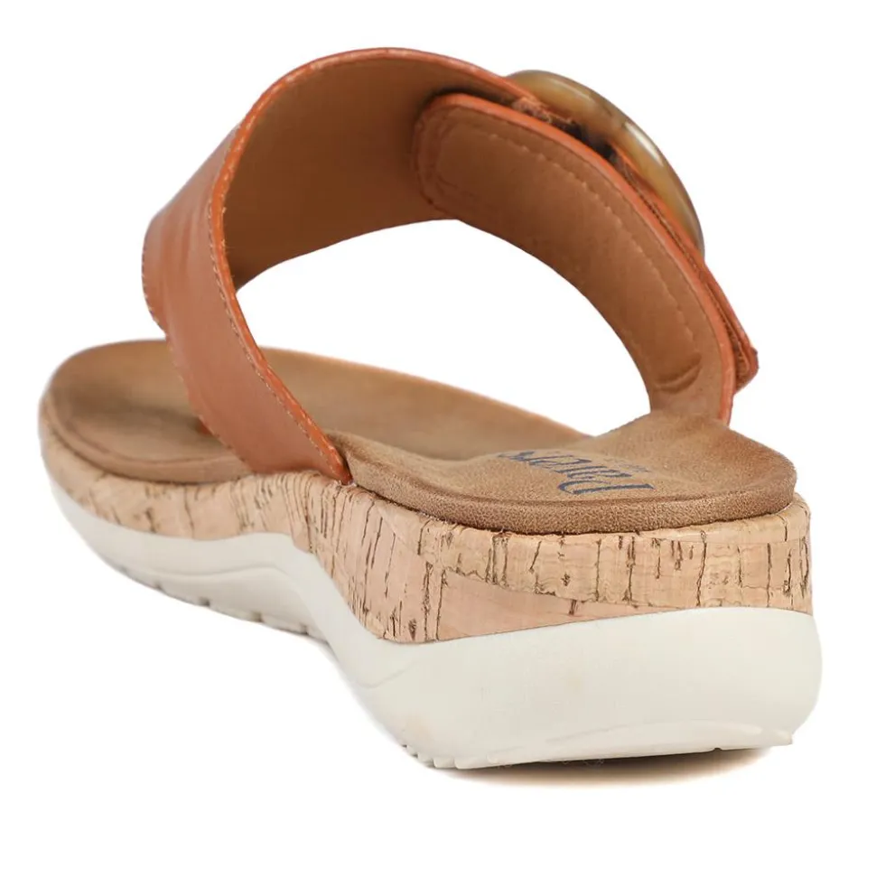 Wide Fit Comfort Toe Post Sandals - Tan