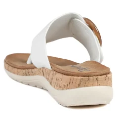Wide Fit Comfort Toe Post Sandals - White
