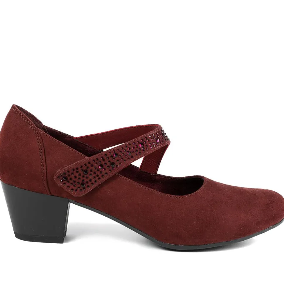 Wide fit Cone Heeled Mary Janes - Bordeaux
