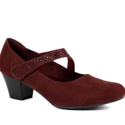 Wide fit Cone Heeled Mary Janes - Bordeaux