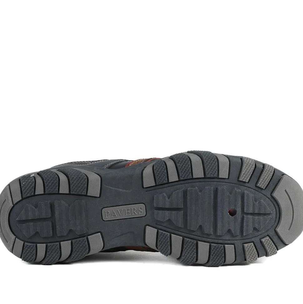 Wide Fit Cushioned Rugged Lace Up Shoes - Navy