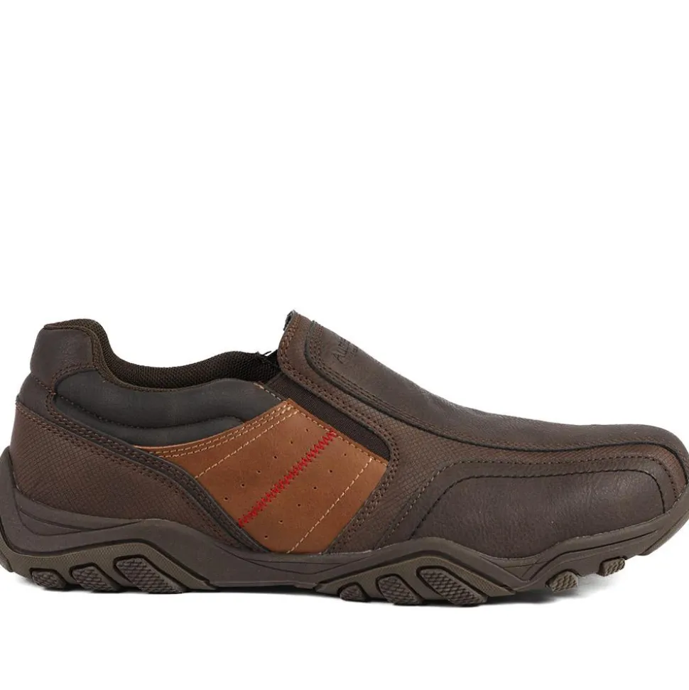Wide Fit Cushioned Slip On Shoes - Brown