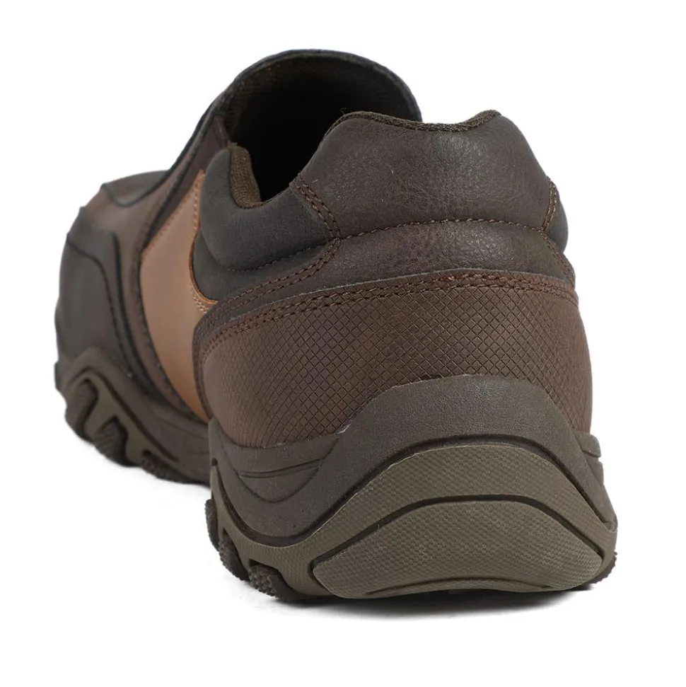 Wide Fit Cushioned Slip On Shoes - Brown
