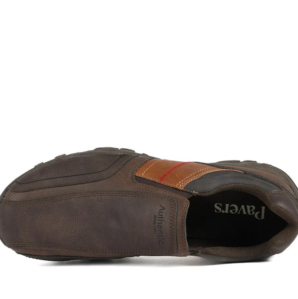 Wide Fit Cushioned Slip On Shoes - Brown