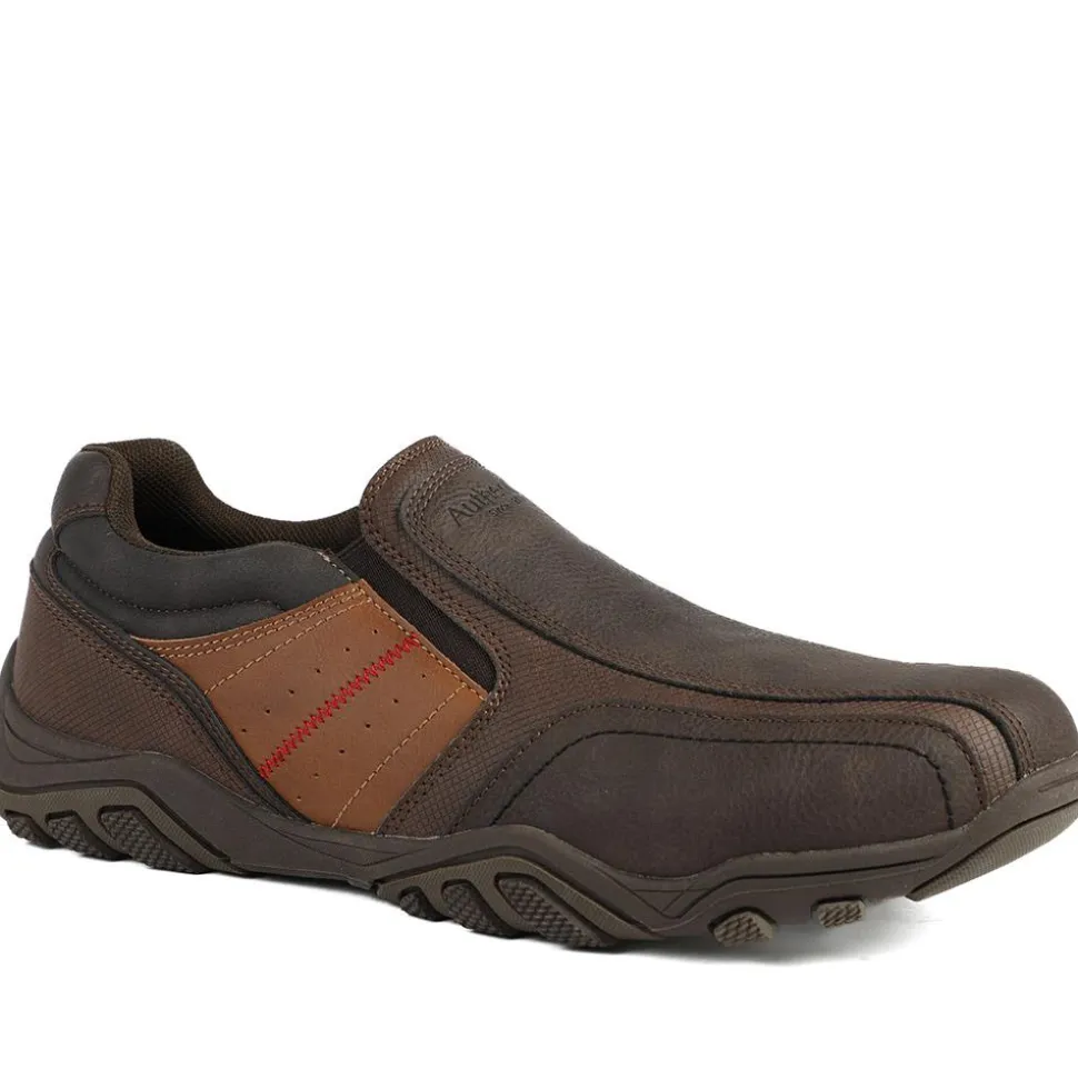 Wide Fit Cushioned Slip On Shoes - Brown