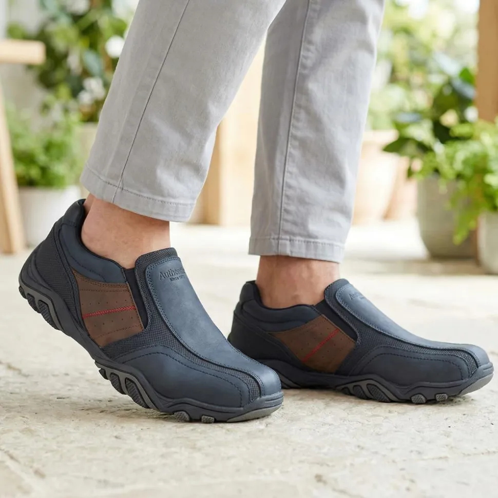Wide Fit Cushioned Slip On Shoes - Navy