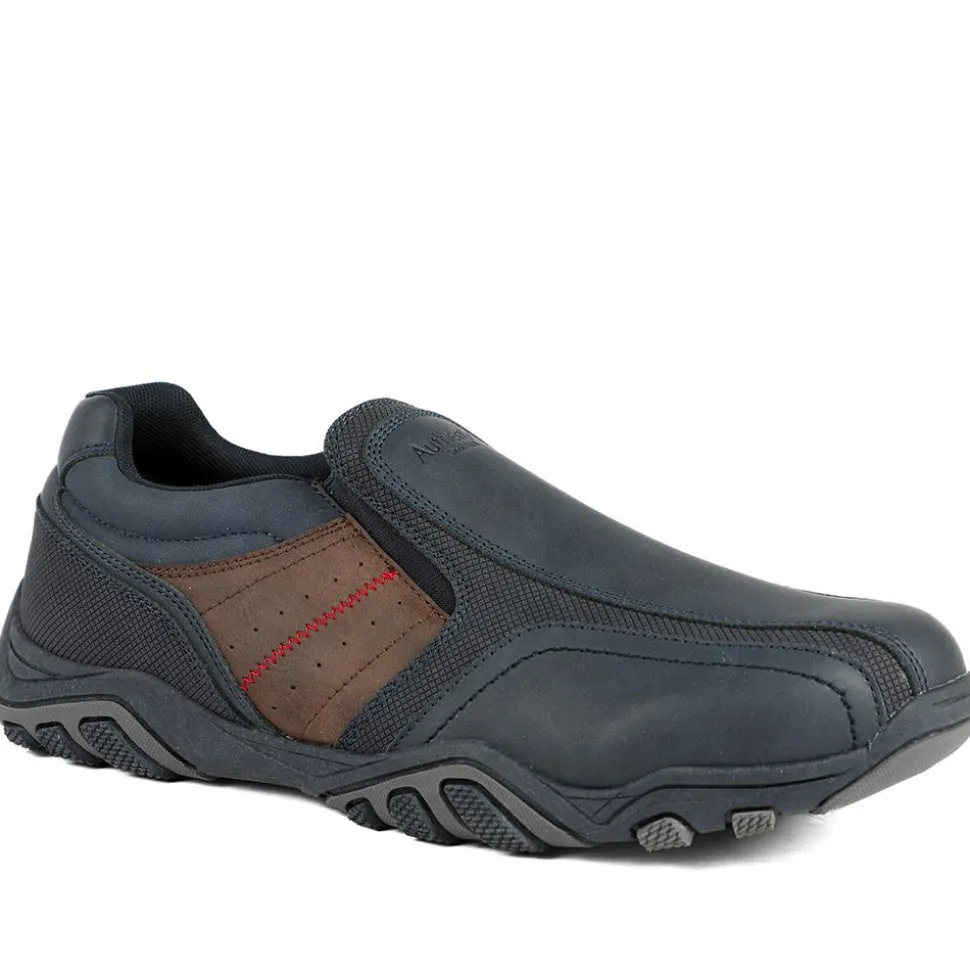 Wide Fit Cushioned Slip On Shoes - Navy