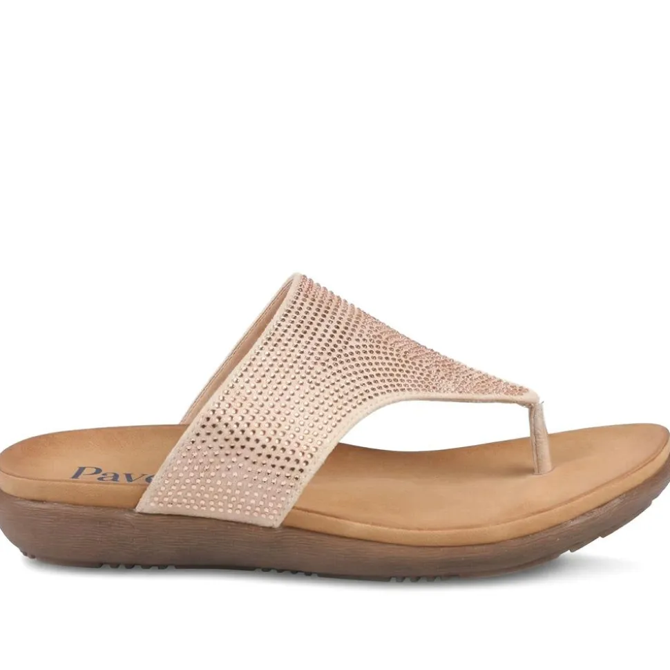 Wide Fit Cushioned Toe Post Sandals - Blush