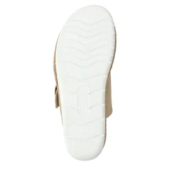Wide Fit Dual-Fasten Mules - Beige