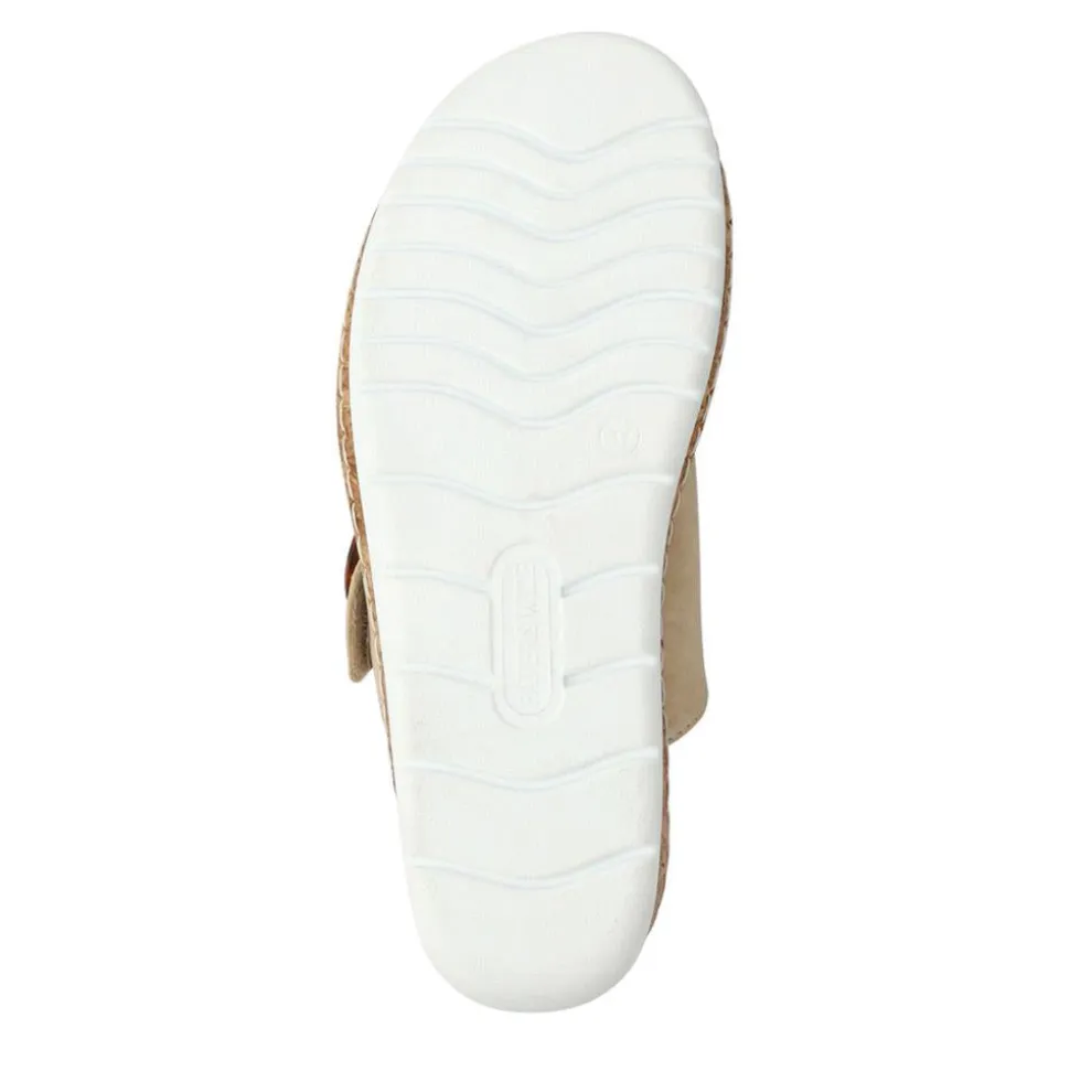 Wide Fit Dual-Fasten Mules - Beige