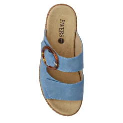 Wide Fit Dual-Fasten Mules - Blue