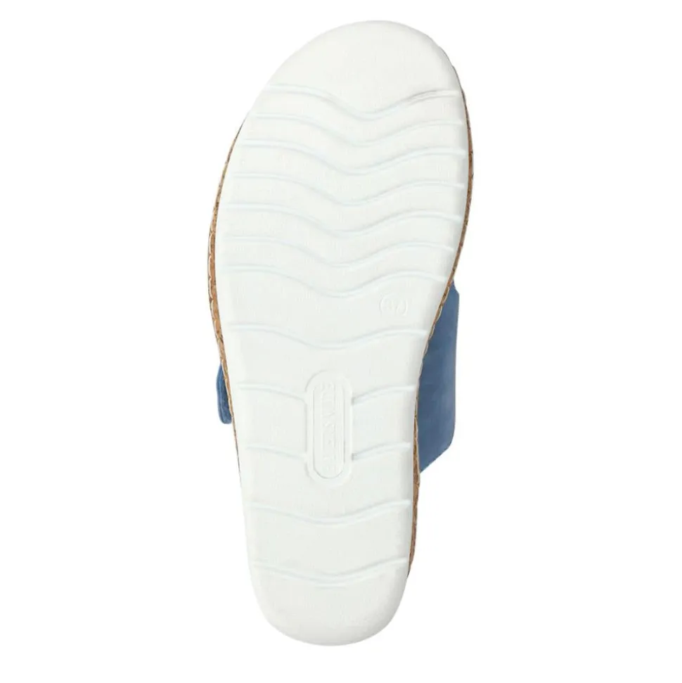 Wide Fit Dual-Fasten Mules - Blue