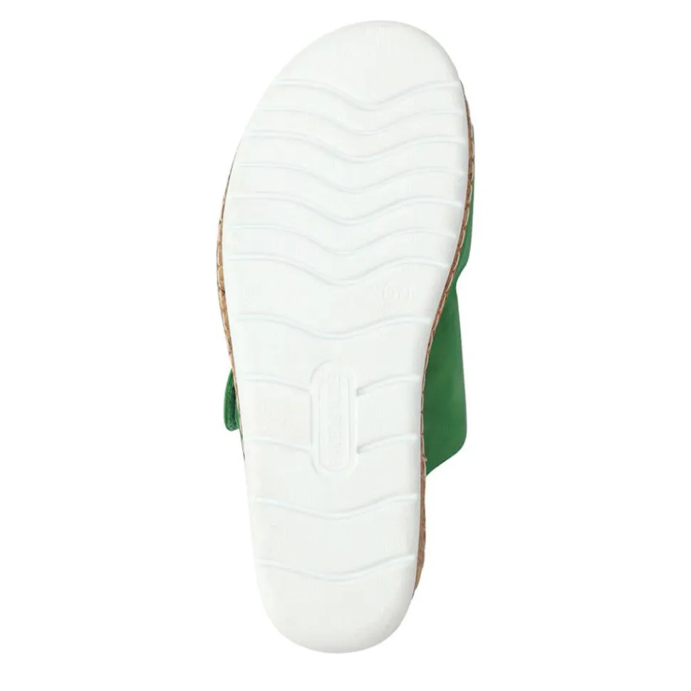 Wide Fit Dual-Fasten Mules - Green