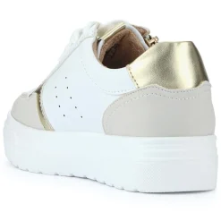 Wide-Fit Dual-Fasten Platform Trainers - White Multi