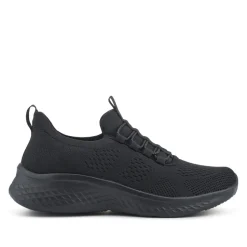 Wide Fit Easy Step In Bungee Lace Trainers - Black