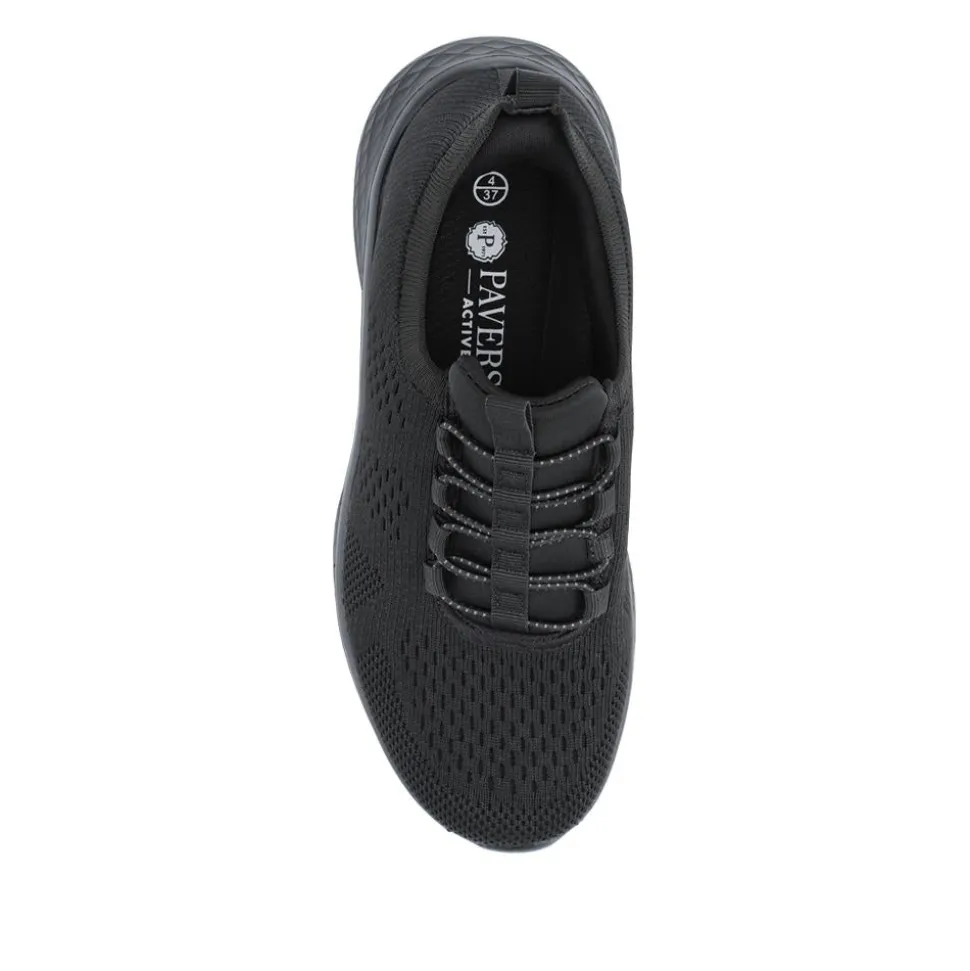 Wide Fit Easy Step In Bungee Lace Trainers - Black