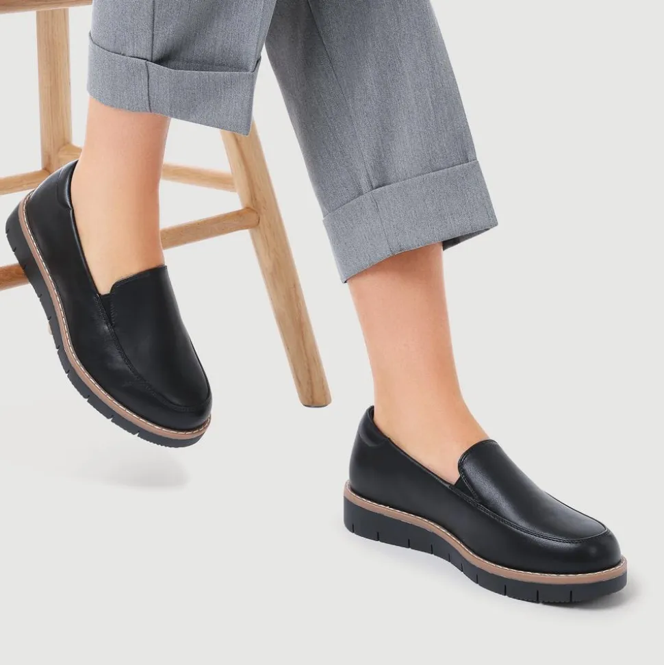 Wide Fit Elasticated Slip-On Shoes - Black