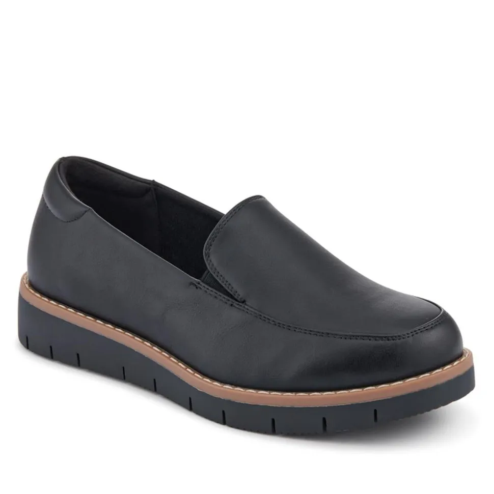 Wide Fit Elasticated Slip-On Shoes - Black