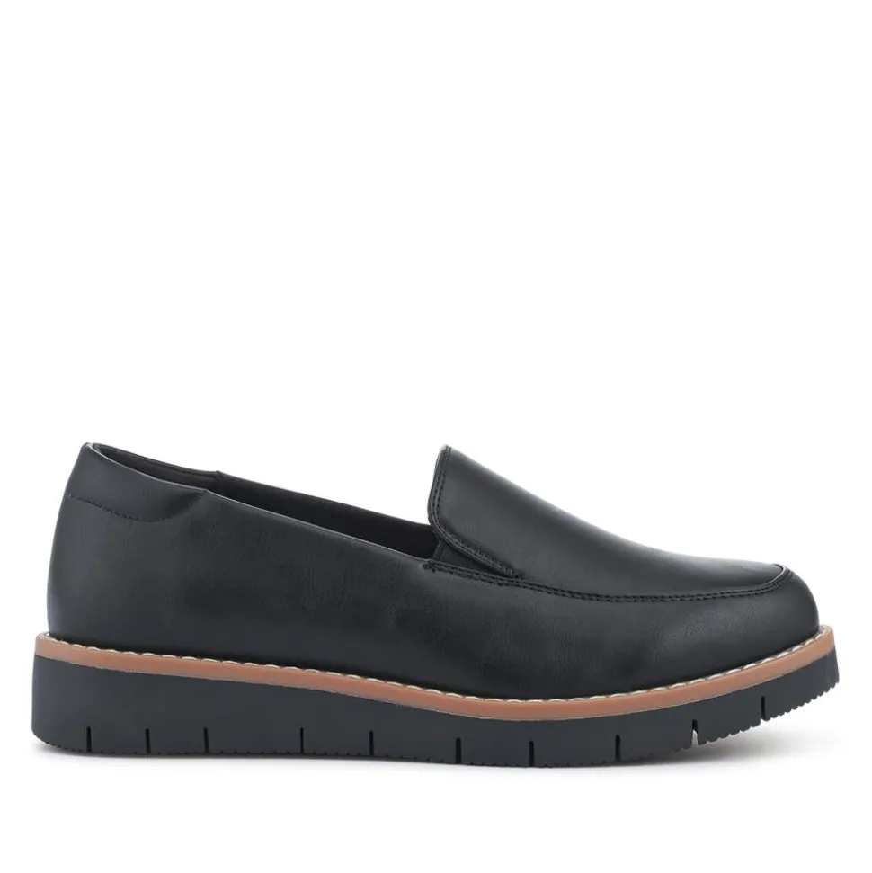 Wide Fit Elasticated Slip-On Shoes - Black