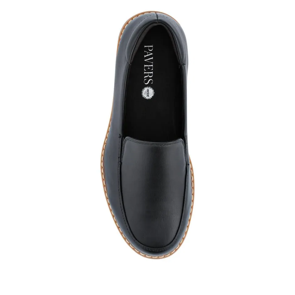 Wide Fit Elasticated Slip-On Shoes - Black