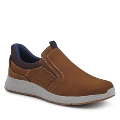 Wide Fit Elasticated Slip-On Shoes - Brown