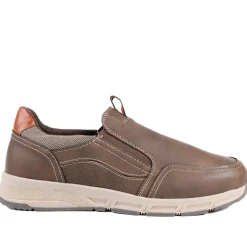 Wide-Fit Elasticated Slip On Shoes - Dark Brown