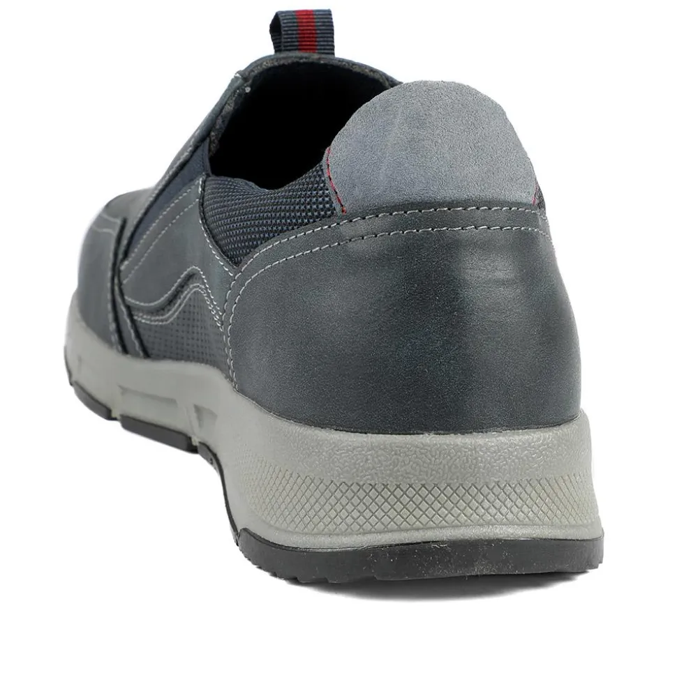 Wide-Fit Elasticated Slip On Shoes - Navy
