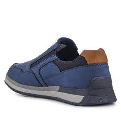 Wide Fit Elasticated Slip On Shoes - Navy