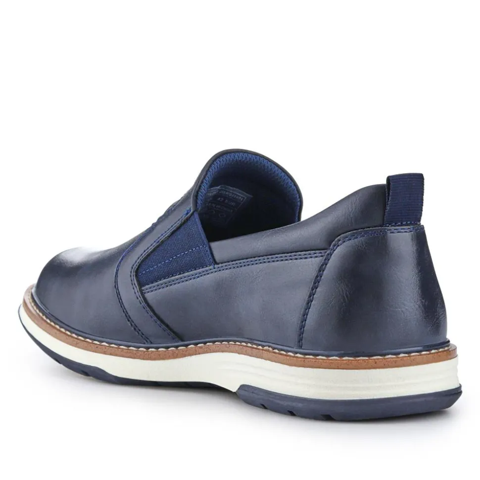Wide Fit Elasticated Slip-On Shoes - Navy