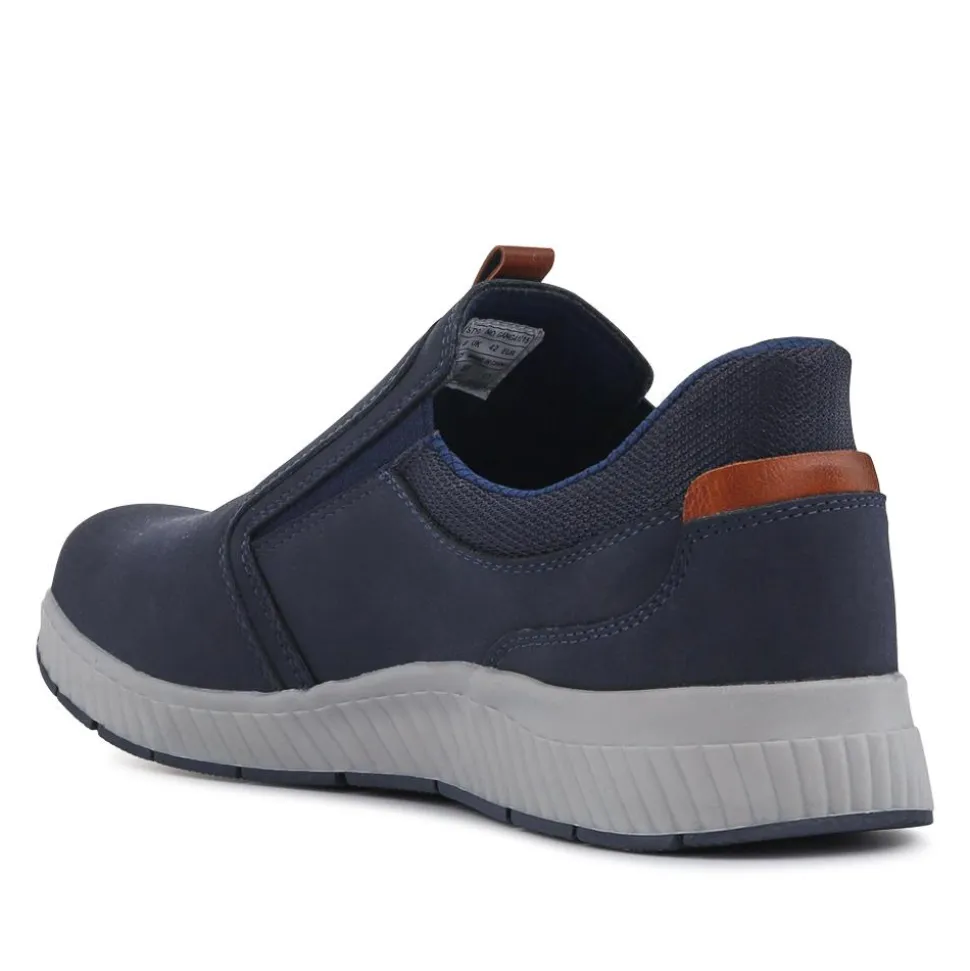 Wide Fit Elasticated Slip-On Shoes - Navy