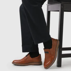 Wide Fit Elasticated Slip-On Shoes - Tan