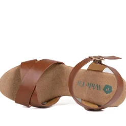 Wide Fit Espadrille Wedge Sandals - Tan