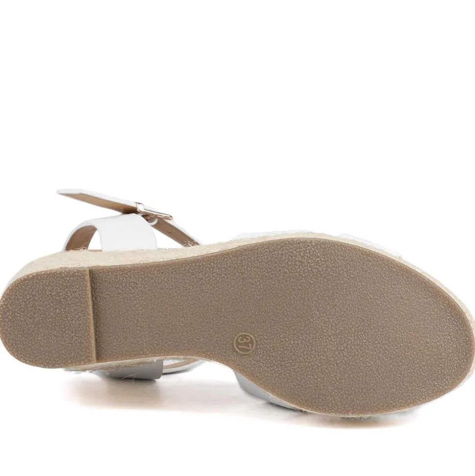 Wide Fit Espadrille Wedge Sandals - White