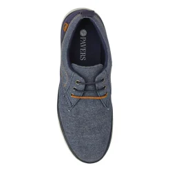 Wide-Fit Fabric Lace-Up Shoes - Navy