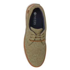 Wide-Fit Fabric Lace-Up Shoes - Taupe