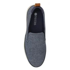 Wide-Fit Fabric Slip-On Shoes - Navy