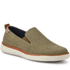 Wide-Fit Fabric Slip-On Shoes - Taupe