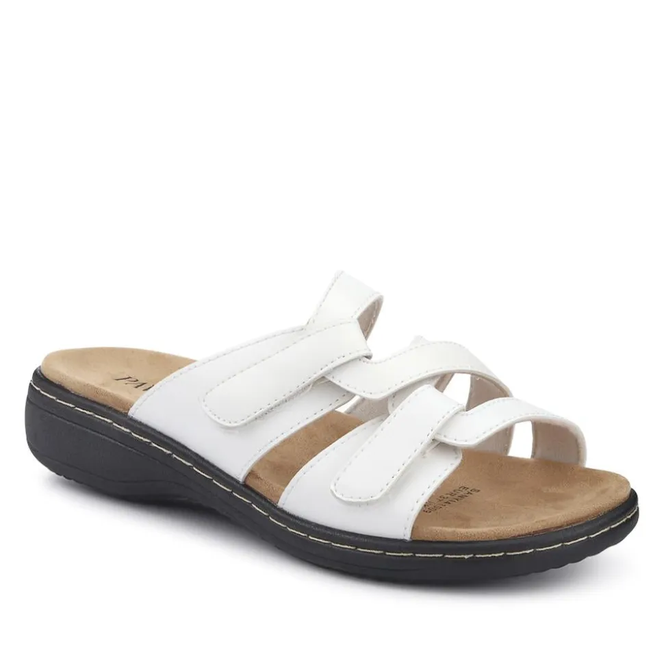 Wide Fit Fully Adjustable Mules - White