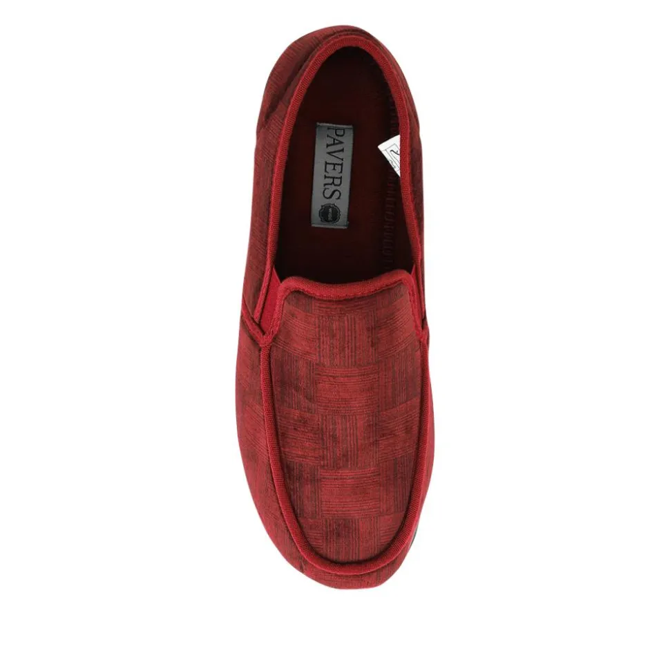 Wide Fit Grip Sole Slippers - Burgundy