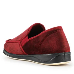 Wide Fit Grip Sole Slippers - Burgundy