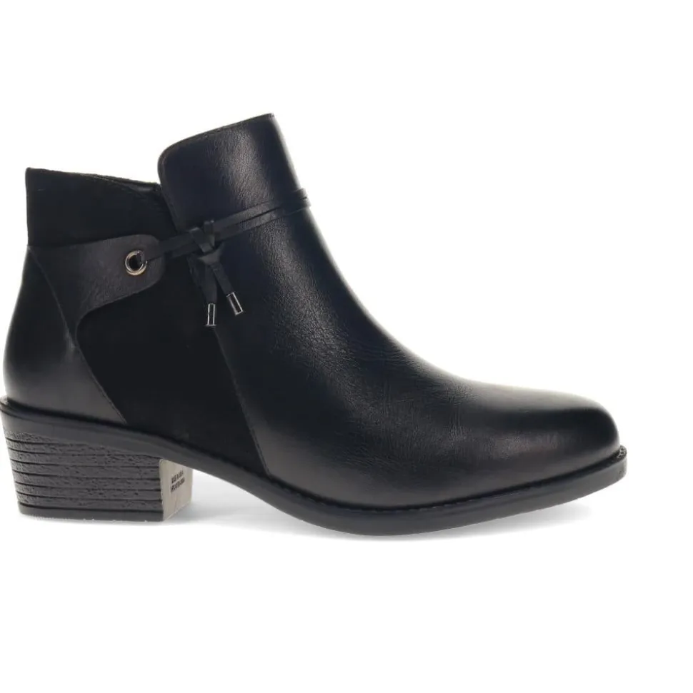 Wide-Fit Lace Detail Ankle Boots - Black