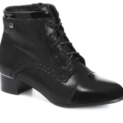 Wide Fit Lace-Up Ankle Boots - Black