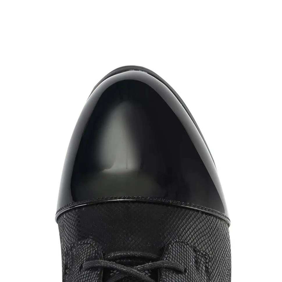 Wide Fit Lace-Up Ankle Boots - Black