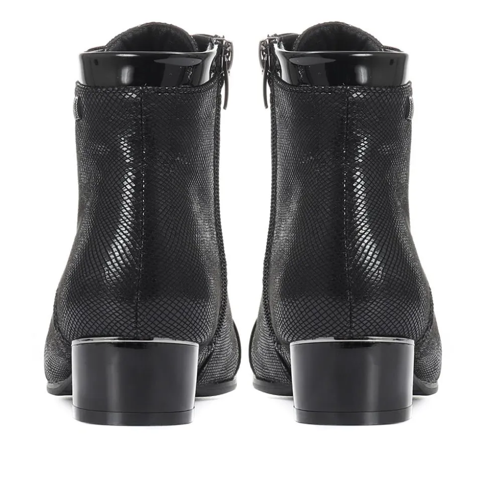Wide Fit Lace-Up Ankle Boots - Black