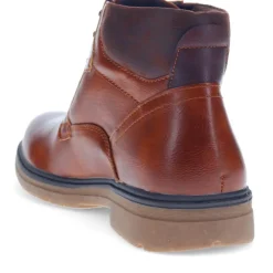 Wide Fit Lace-Up Casual Boots - Tan