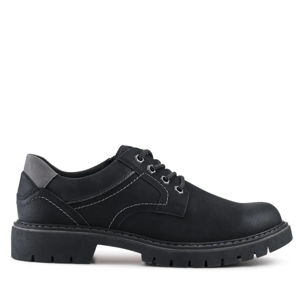 Wide Fit Lace Up Casual Shoes - Black