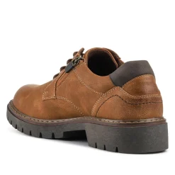 Wide Fit Lace Up Casual Shoes - Cognac