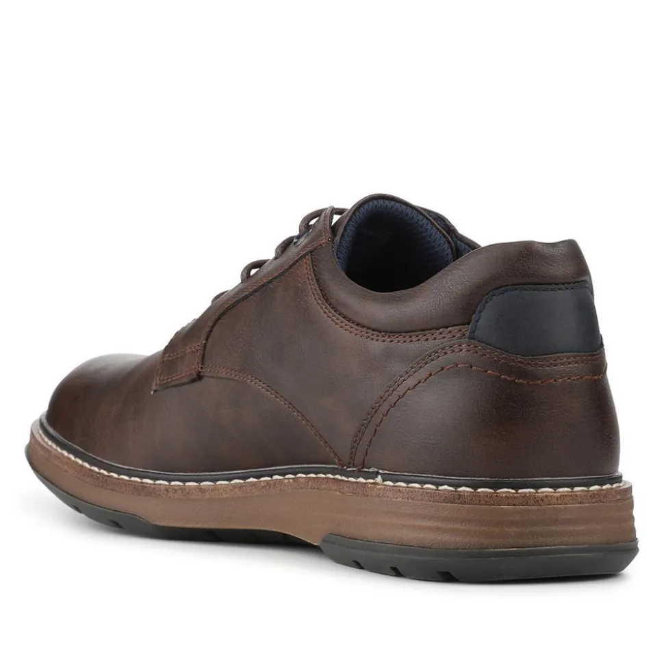 Wide Fit Lace-Up Casual Shoes - Dark Brown