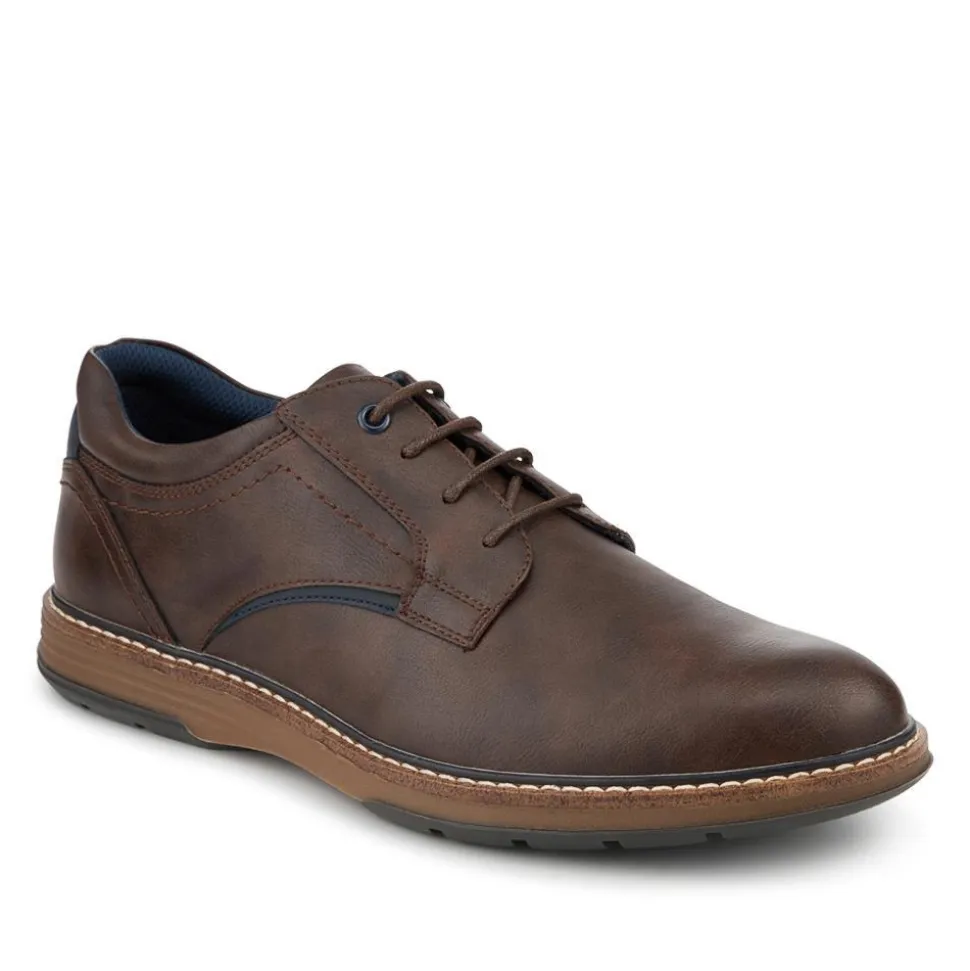 Wide Fit Lace-Up Casual Shoes - Dark Brown