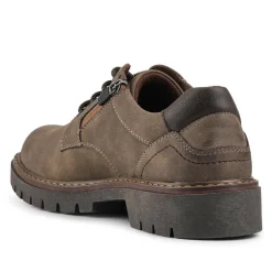 Wide Fit Lace Up Casual Shoes - Khaki